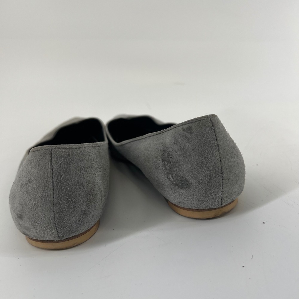Balenciaga Paris Grey Suede Pointed Toe V-Neck Flats Shoes Size 38 Made in Italy - Picture 6 of 10